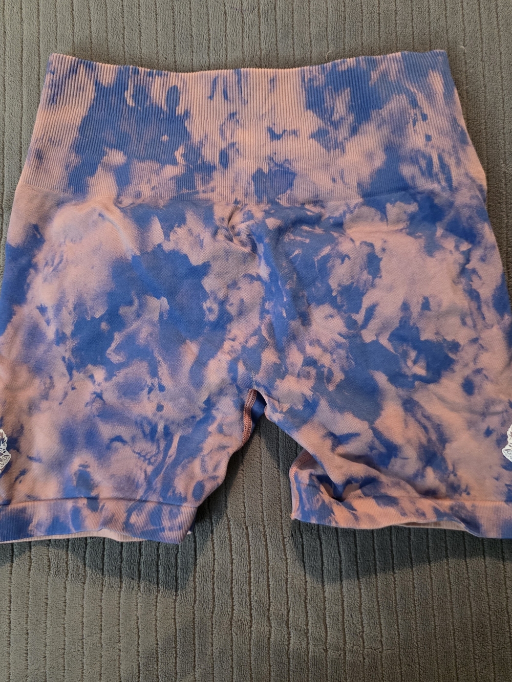 Darc Sport SHE Limited Edition Tie Dye Seamless Gym Shorts Blue Pink Small